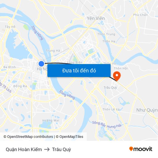 Quận Hoàn Kiếm to Trâu Quỳ map