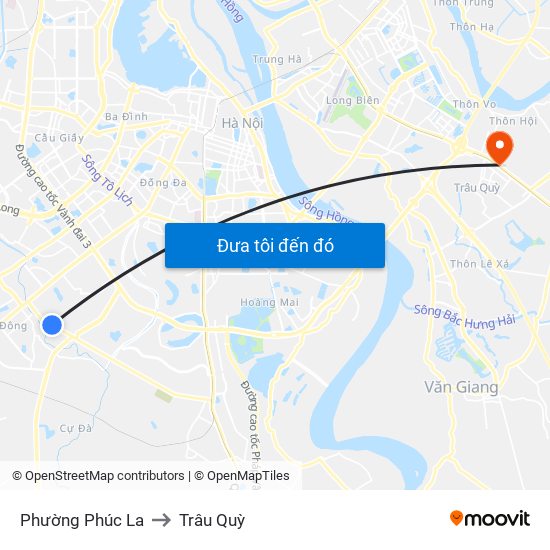 Phường Phúc La to Trâu Quỳ map