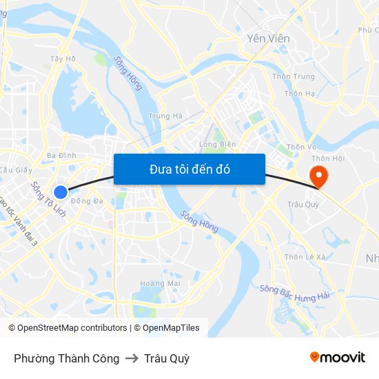 Phường Thành Công to Trâu Quỳ map