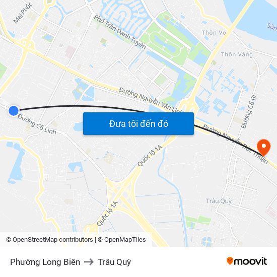 Phường Long Biên to Trâu Quỳ map