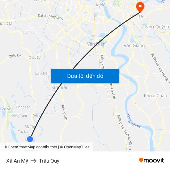 Xã An Mỹ to Trâu Quỳ map
