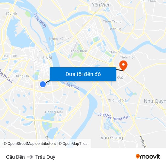 Cầu Dền to Trâu Quỳ map