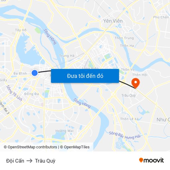 Đội Cấn to Trâu Quỳ map