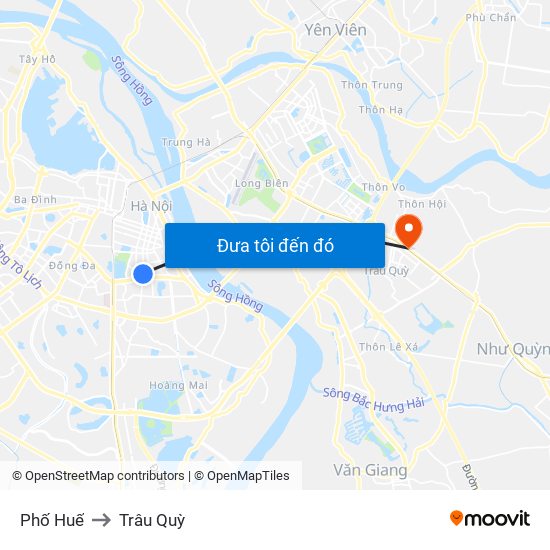 Phố Huế to Trâu Quỳ map