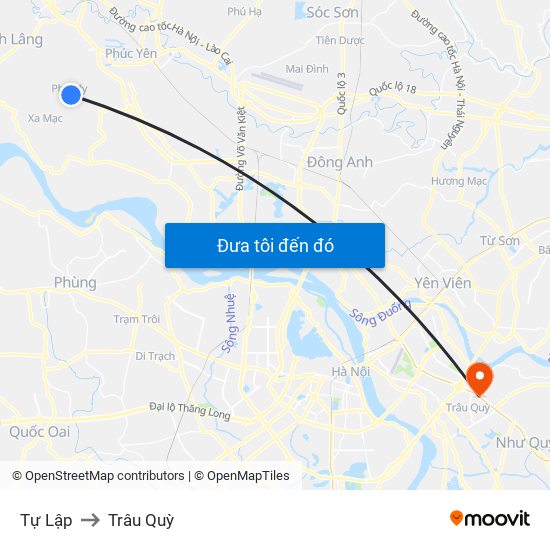 Tự Lập to Trâu Quỳ map