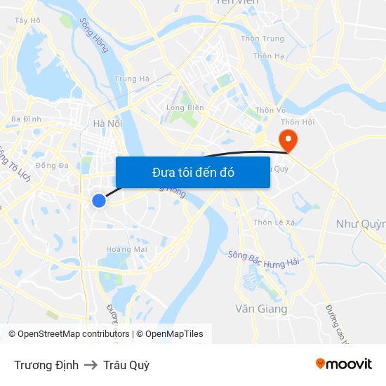 Trương Định to Trâu Quỳ map