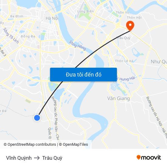 Vĩnh Quỳnh to Trâu Quỳ map