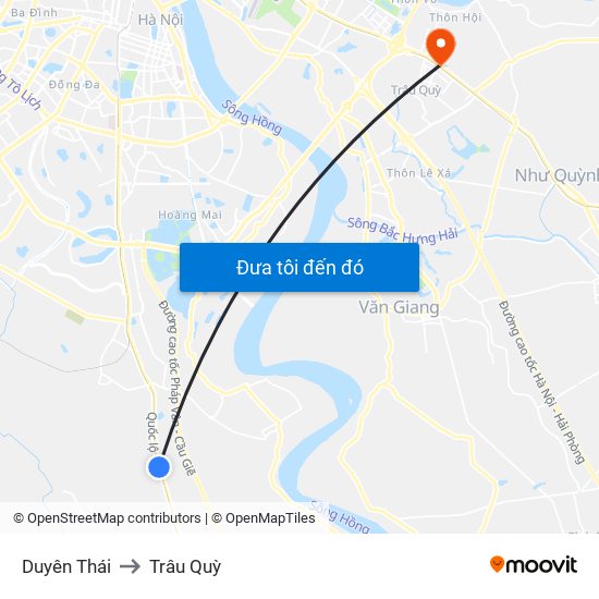 Duyên Thái to Trâu Quỳ map