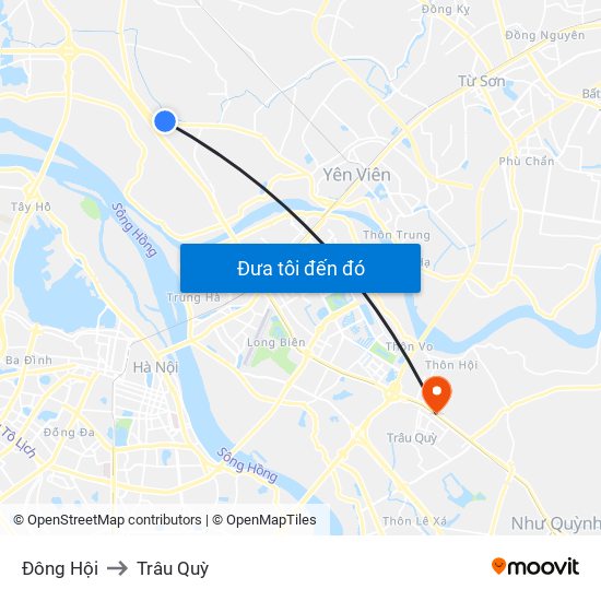 Đông Hội to Trâu Quỳ map