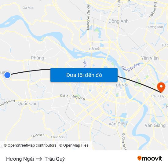 Hương Ngải to Trâu Quỳ map