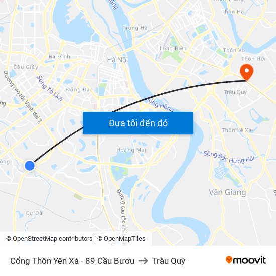 Cổng Thôn Yên Xá - 89 Cầu Bươu to Trâu Quỳ map