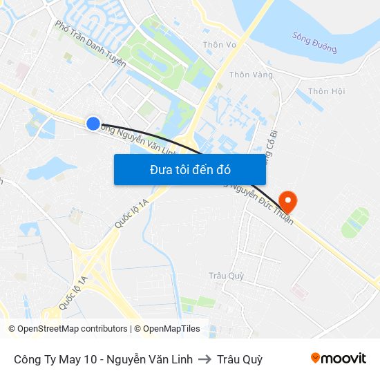 Công Ty May 10 - Nguyễn Văn Linh to Trâu Quỳ map
