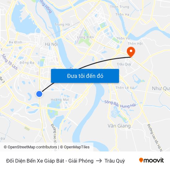 Đối Diện Bến Xe Giáp Bát - Giải Phóng to Trâu Quỳ map