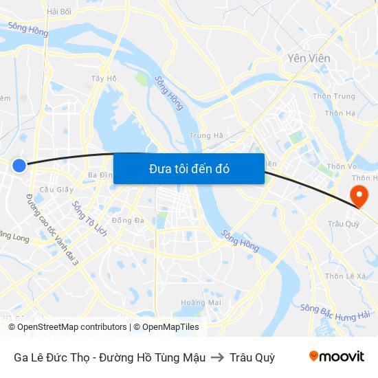 Ga Lê Đức Thọ - Đường Hồ Tùng Mậu to Trâu Quỳ map