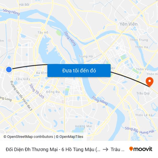 Đối Diện Đh Thương Mại - 6 Hồ Tùng Mậu (Cột Sau) to Trâu Quỳ map