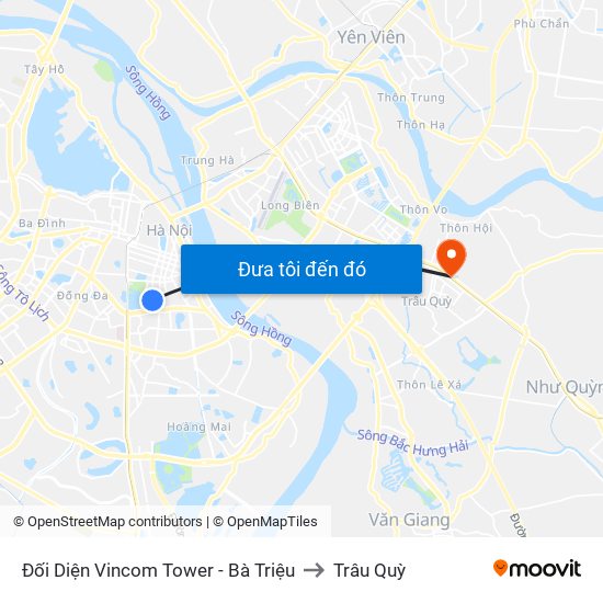 Đối Diện Vincom Tower - Bà Triệu to Trâu Quỳ map