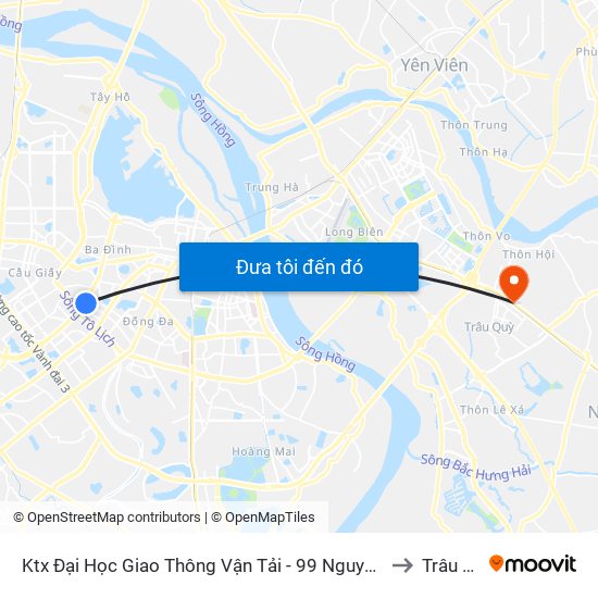 Ktx Đại Học Giao Thông Vận Tải - 99 Nguyễn Chí Thanh to Trâu Quỳ map