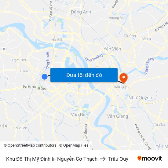 Khu Đô Thị Mỹ Đình Ii- Nguyễn Cơ Thạch to Trâu Quỳ map