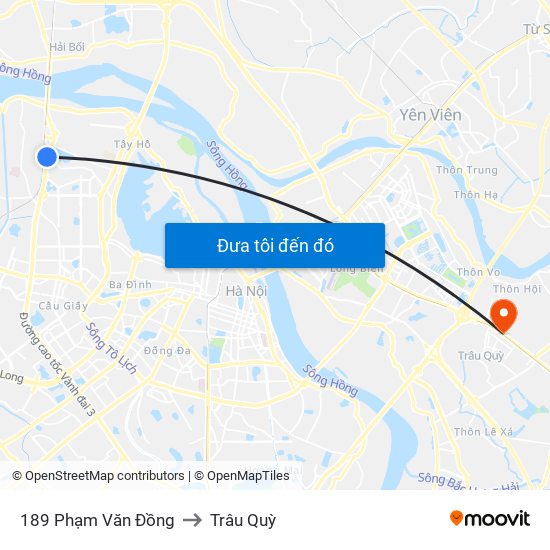 189 Phạm Văn Đồng to Trâu Quỳ map