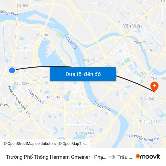 Trường Phổ Thông Hermam Gmeiner - Phạm Văn Đồng to Trâu Quỳ map