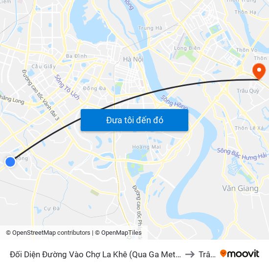Đối Diện Đường Vào Chợ La Khê (Qua Ga Metro La Khê) - 405 Quang Trung (Hà Đông) to Trâu Quỳ map