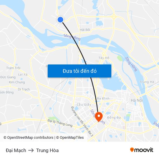 Đại Mạch to Trung Hòa map