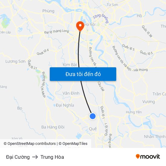 Đại Cường to Trung Hòa map