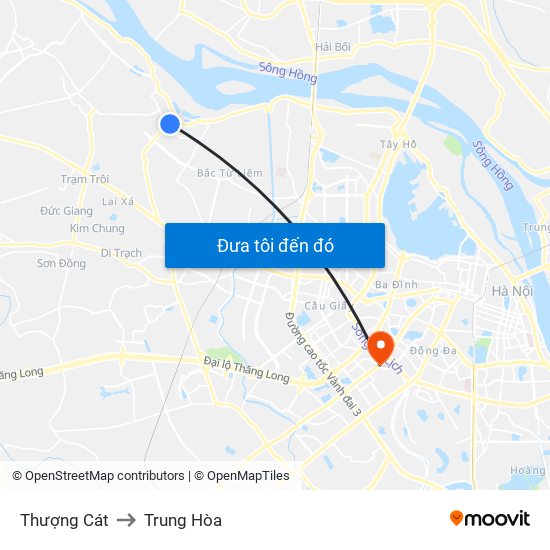 Thượng Cát to Trung Hòa map