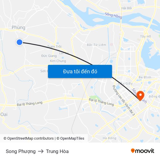 Song Phượng to Trung Hòa map