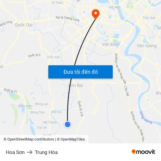 Hoa Sơn to Trung Hòa map