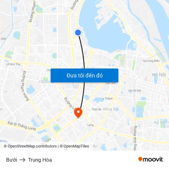 Bưởi to Trung Hòa map