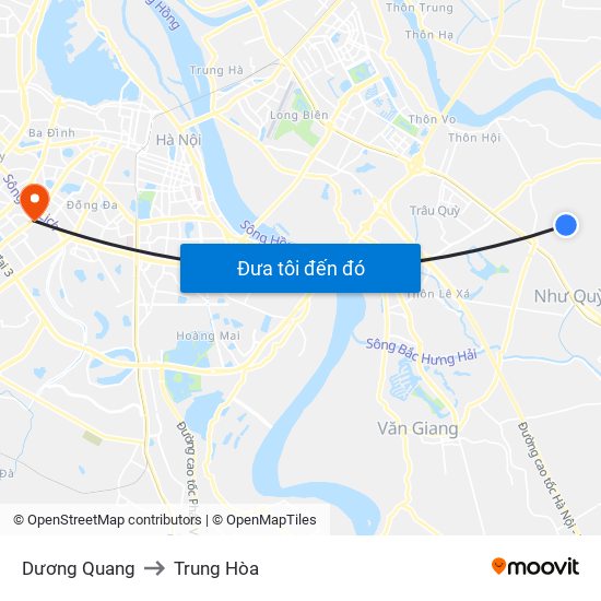 Dương Quang to Trung Hòa map