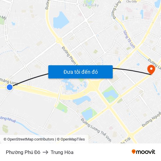 Phường Phú Đô to Trung Hòa map