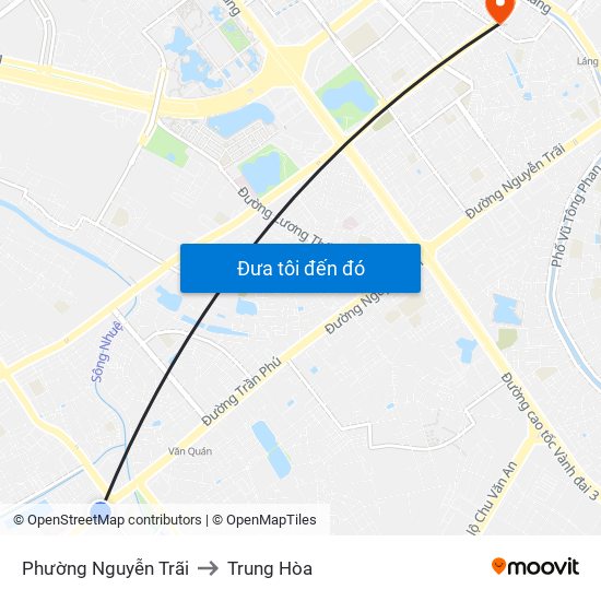 Phường Nguyễn Trãi to Trung Hòa map