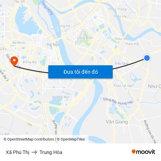 Xã Phú Thị to Trung Hòa map