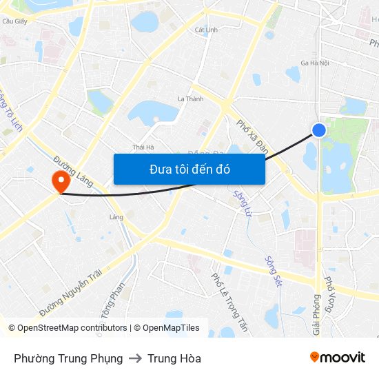 Phường Trung Phụng to Trung Hòa map