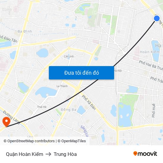 Quận Hoàn Kiếm to Trung Hòa map