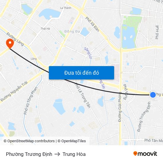 Phường Trương Định to Trung Hòa map