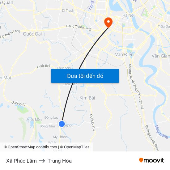 Xã Phúc Lâm to Trung Hòa map