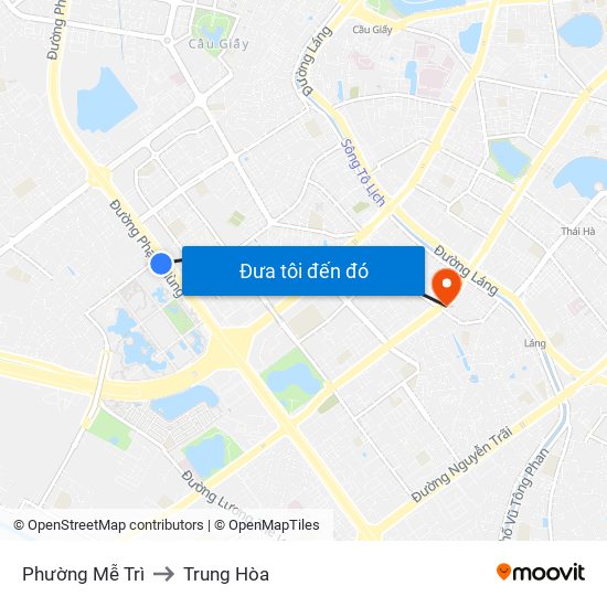 Phường Mễ Trì to Trung Hòa map