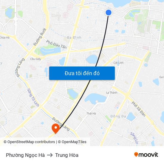 Phường Ngọc Hà to Trung Hòa map