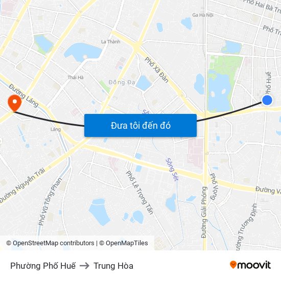 Phường Phố Huế to Trung Hòa map