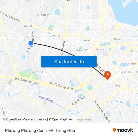 Phường Phương Canh to Trung Hòa map
