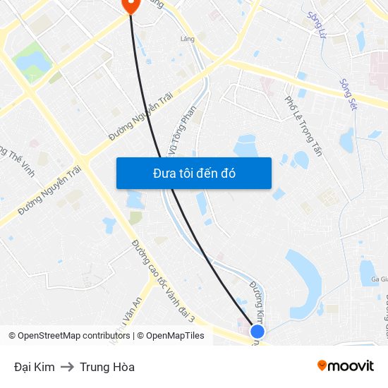 Đại Kim to Trung Hòa map
