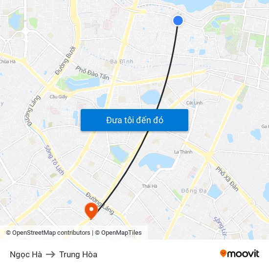 Ngọc Hà to Trung Hòa map