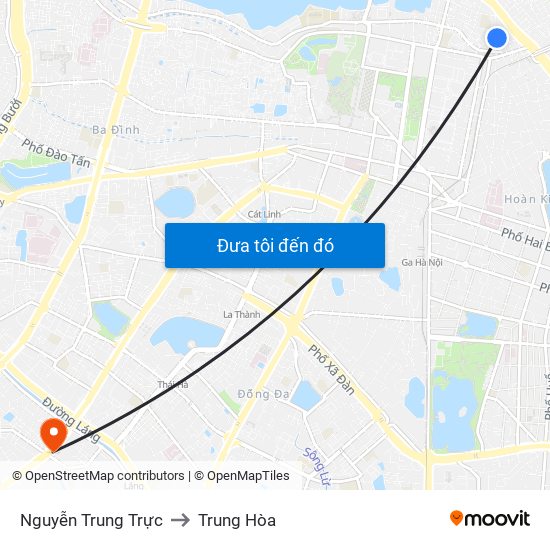 Nguyễn Trung Trực to Trung Hòa map