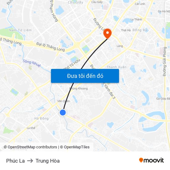 Phúc La to Trung Hòa map