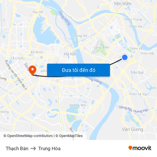 Thạch Bàn to Trung Hòa map