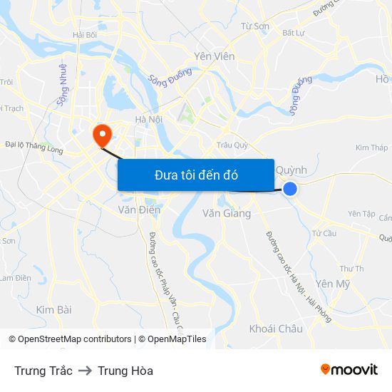 Trưng Trắc to Trung Hòa map