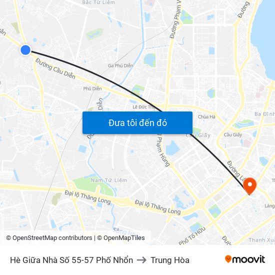 Hè Giữa Nhà Số 55-57 Phố Nhổn to Trung Hòa map